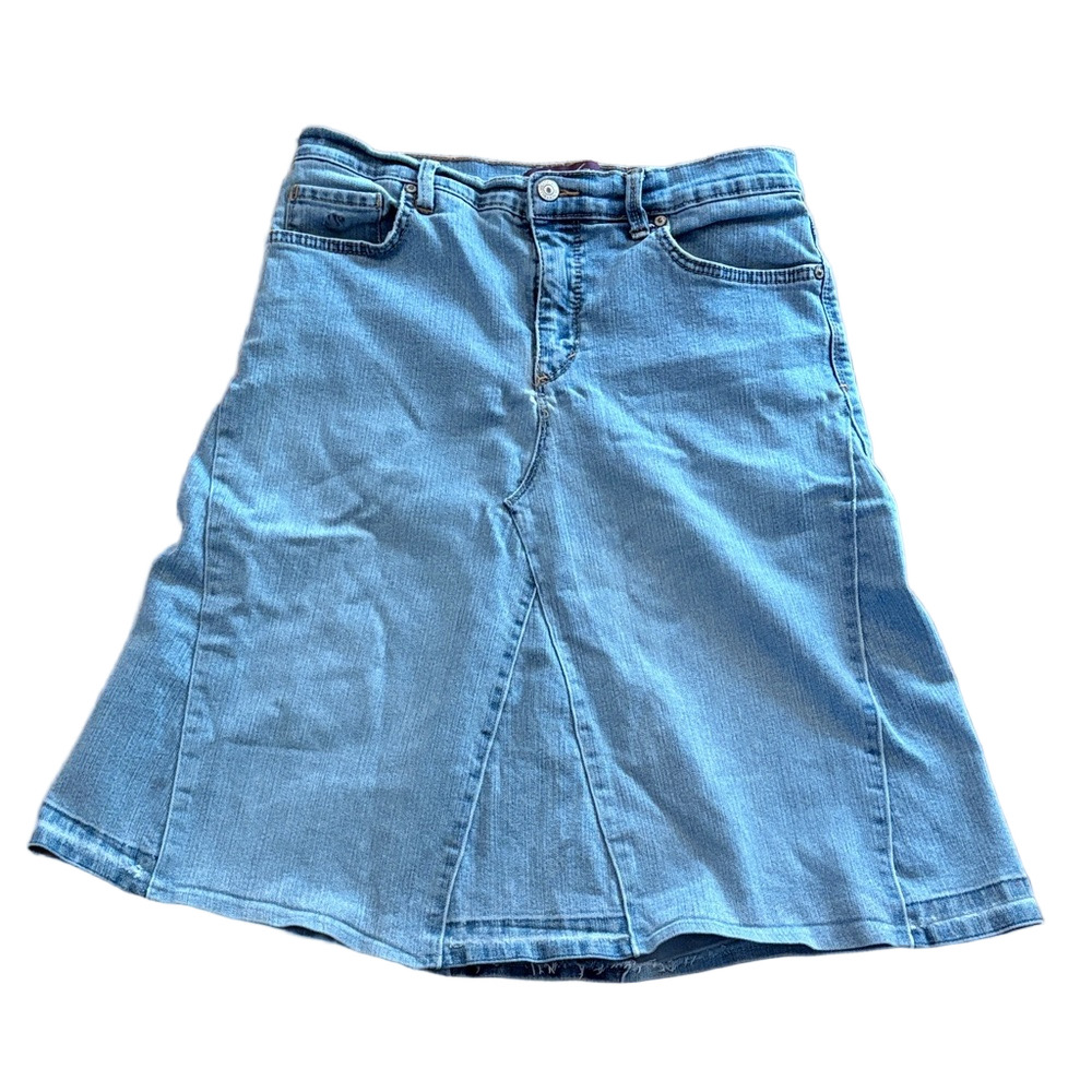 Gloria Vanderbilt Denim Skirt 5 Pocket Style No Slits Blue Size 8 Missy